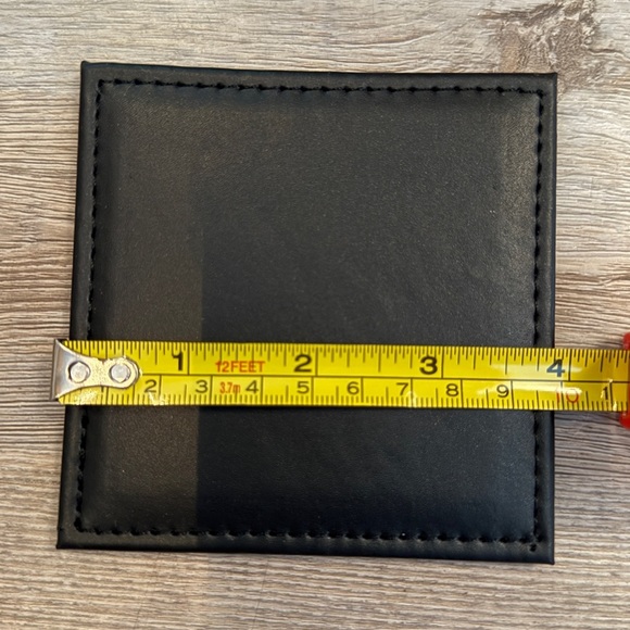 Wild Eye Designs Black Leather Coasters set of Four - Picture 5 of 5
